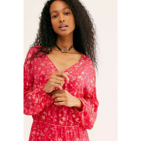 Free People Pink Wall Flower Dress S/M NWT - Picture 2 of 3